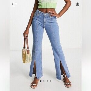 NWT Bershka slit front light blue jeans size 4
